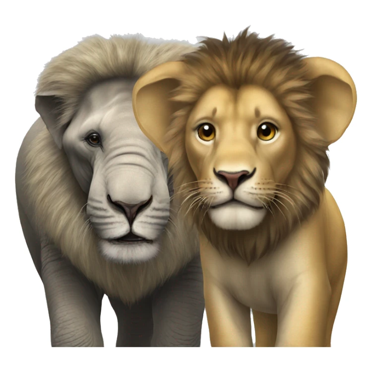 elephant and lion  sticker