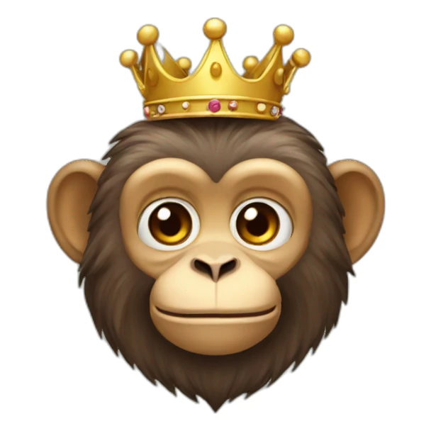 Monkey with crown sticker