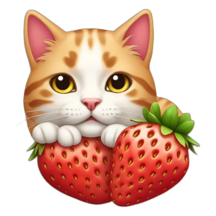Strawberry cat sticker