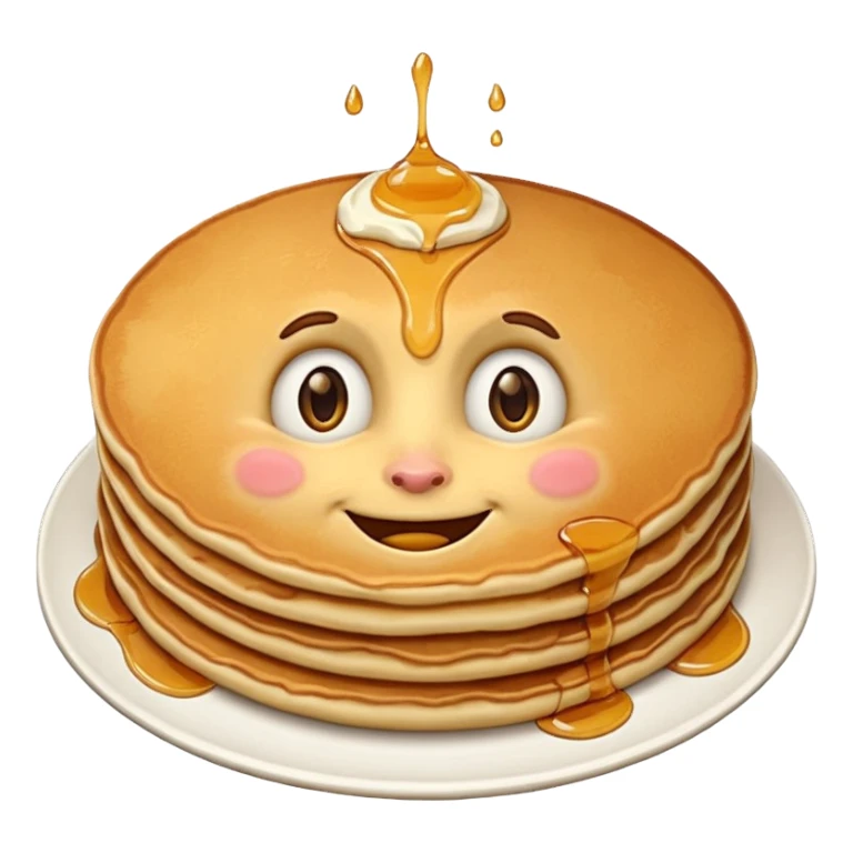 A pancake with a face sticker