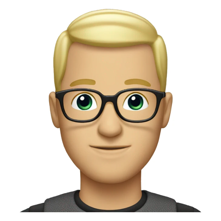 buzz cut blonde white man with glasses sticker