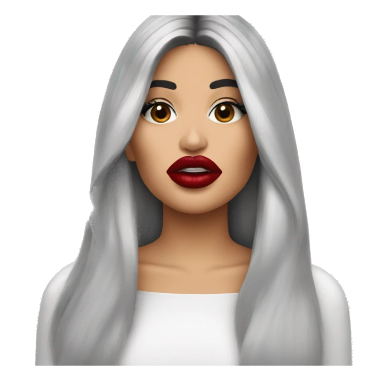 Kylie Jenner holding her lipstick lips sticker