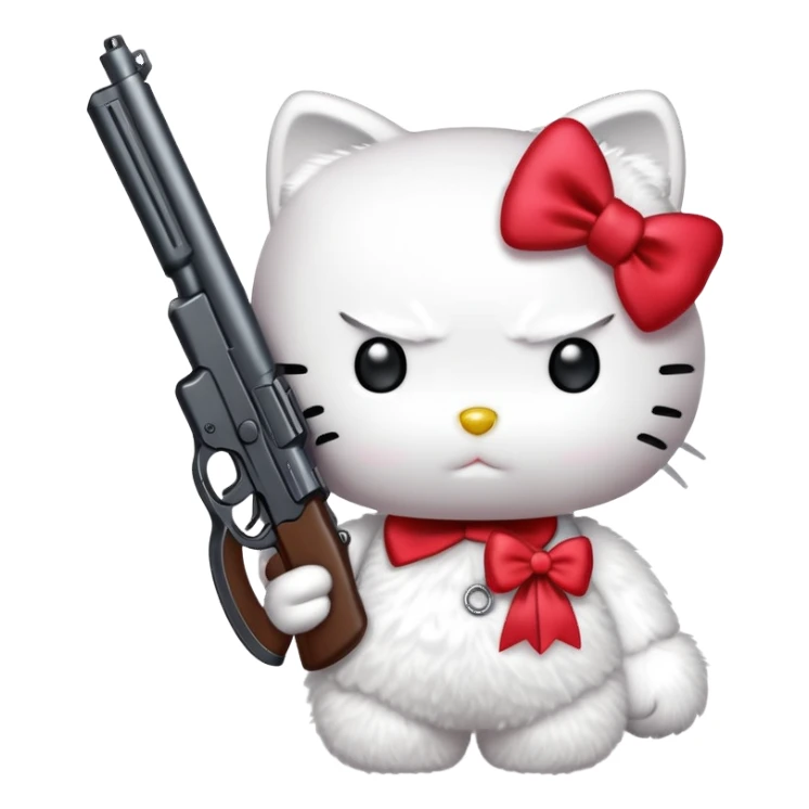 Hello kitty with a gun sticker