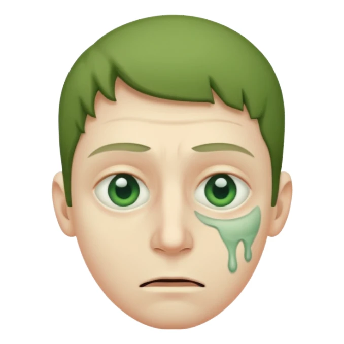 generate a green sick man sticker