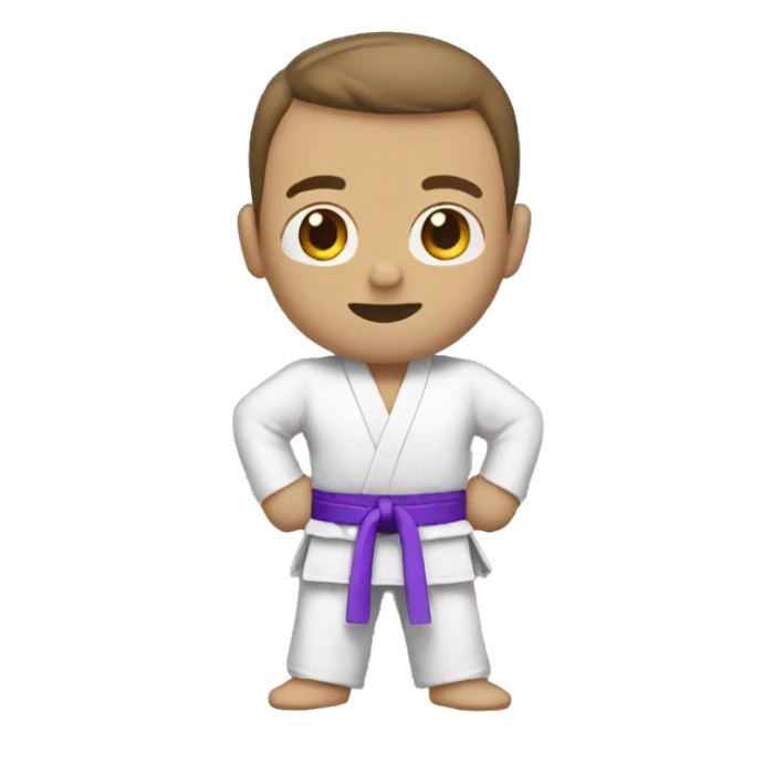 White gi purple belt sticker
