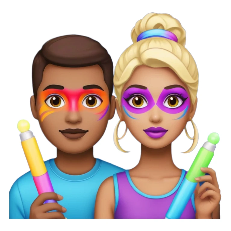 Raver guy and girl sticker