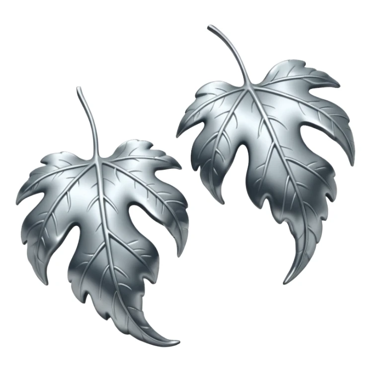Falling 2 leaves made of silver  sticker