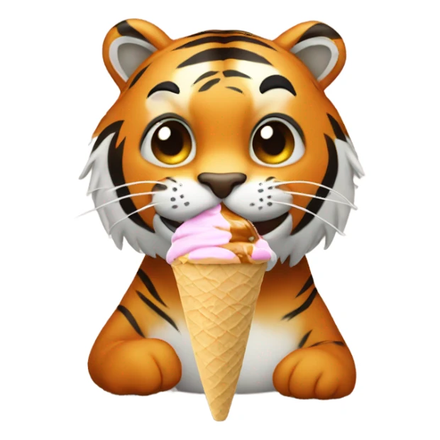 tiger eating ice cream  sticker