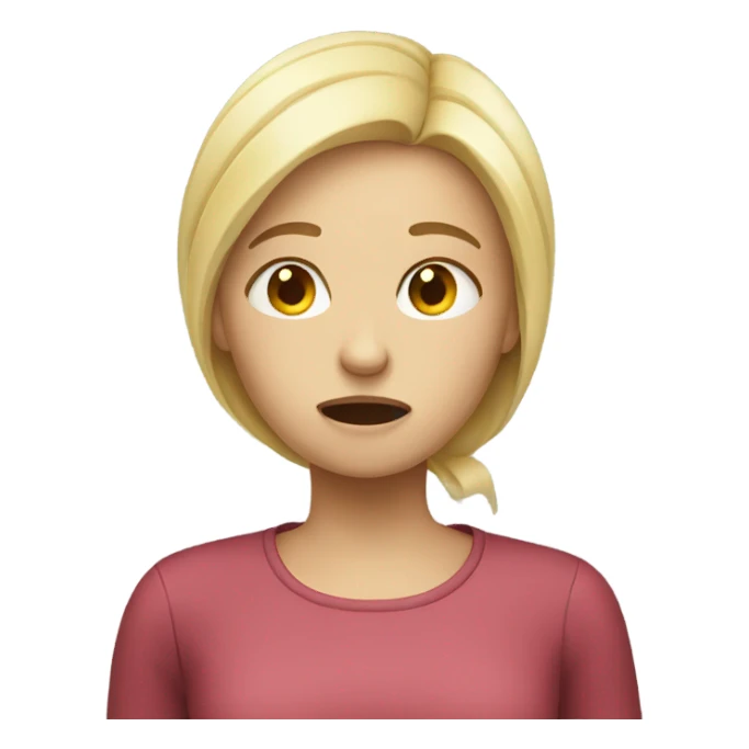 Blonde girl feeling sick sticker