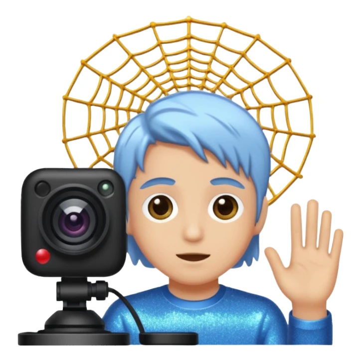 glitter cian web cam sticker