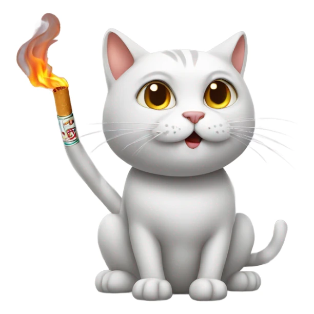 cat with cigaret sticker