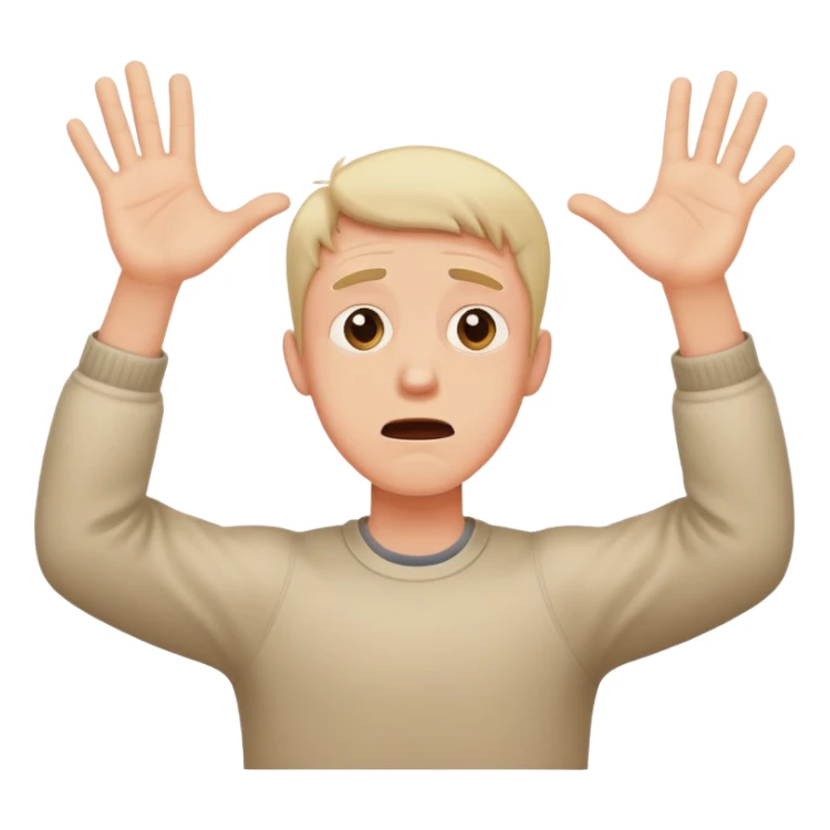 anxious man desperately begging with outstretched arms and pleading expression saying please don't leave me sticker