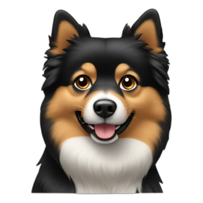 Spitz black tan sticker