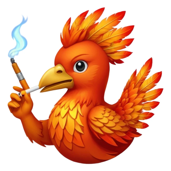 fire bird with a sigaret sticker