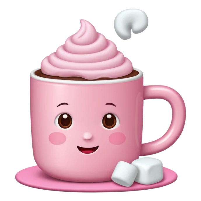 heiße Schokolade mit Marshmallows pink . Keine Gesichter  sticker