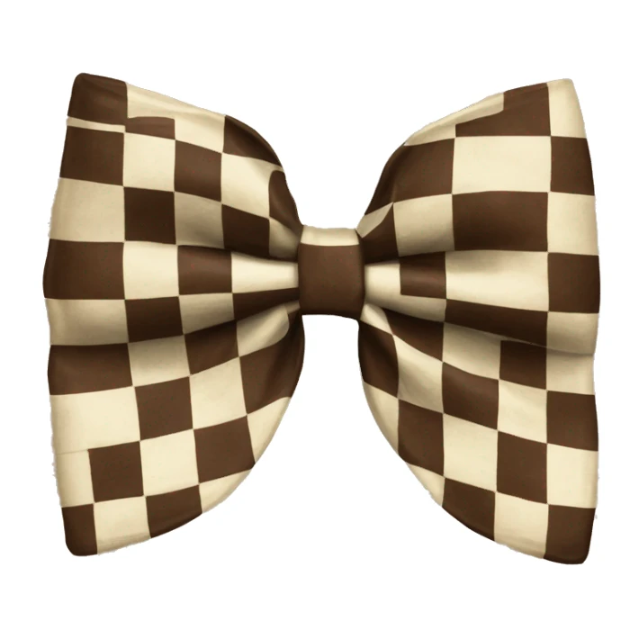 checkered brown and cream bow tie sticker
