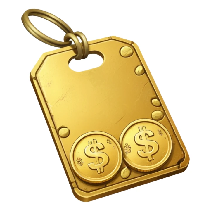 shopping tag with coins sticker