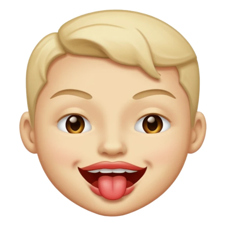 Face biting lips while winking  sticker