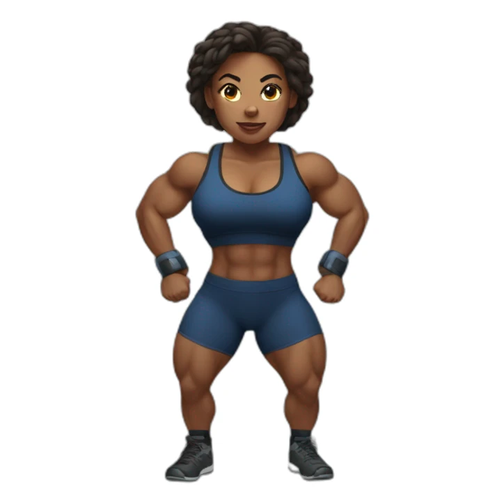 Strong powerlifter woman sticker
