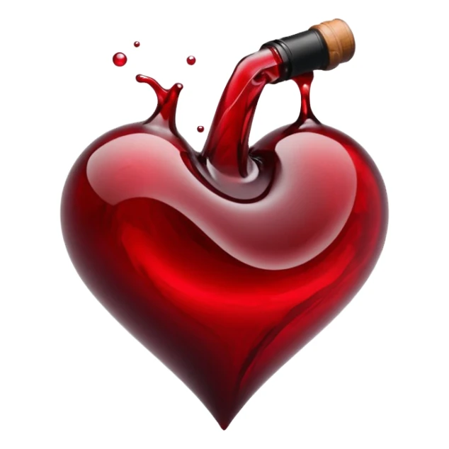 Corazón Concho de vino emoji sticker