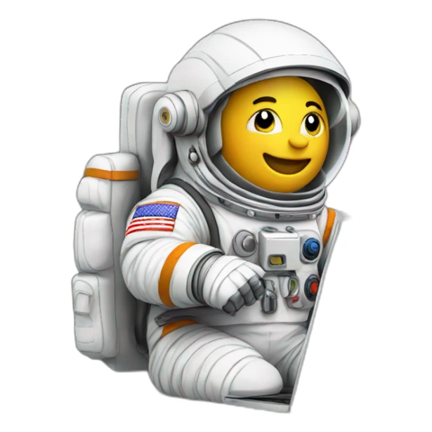 astronaut on laptop sticker
