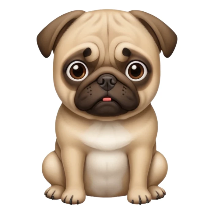 Pug with a broken left leg  sticker