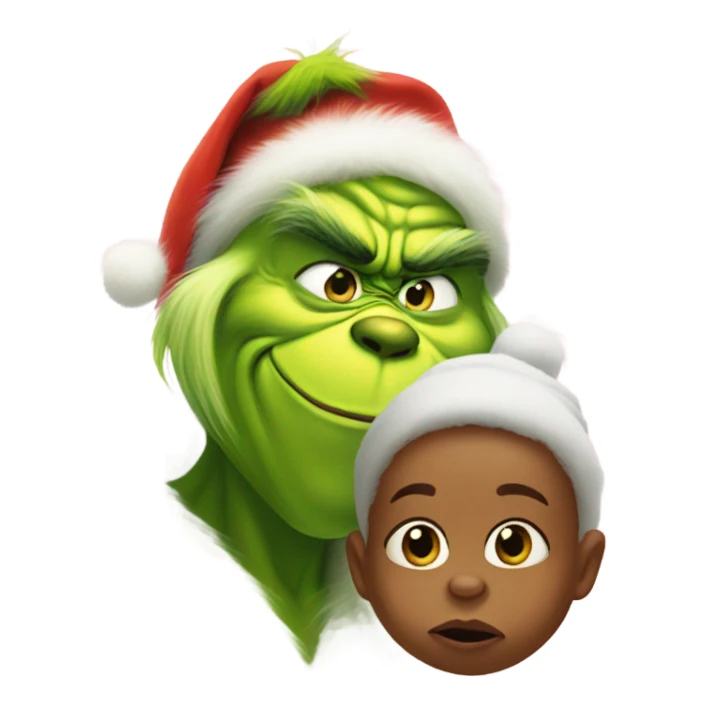 Grinch with a baby sticker
