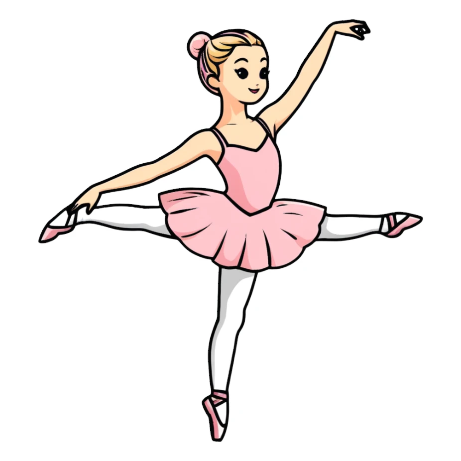 cute ballerina in arabesque position sticker