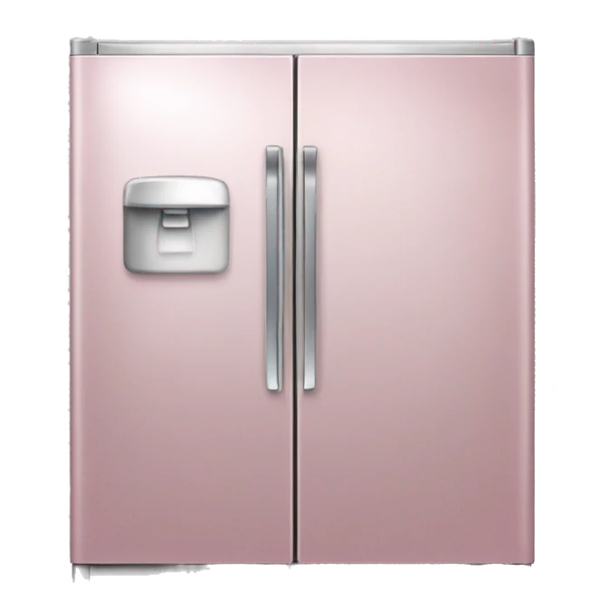 Realistic metallic light pink fridge isolated.  sticker