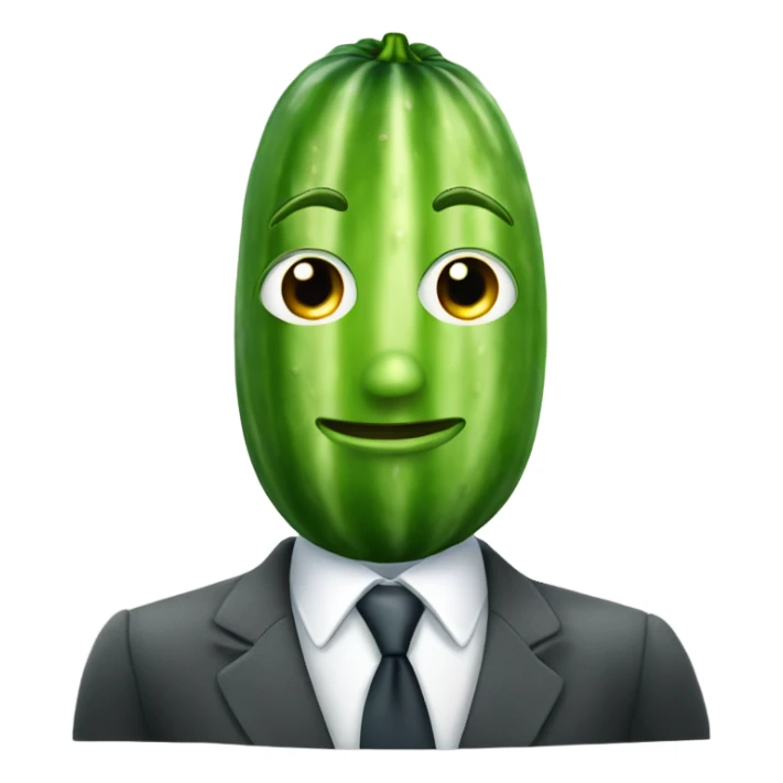 Cucumber person in a suit sticker