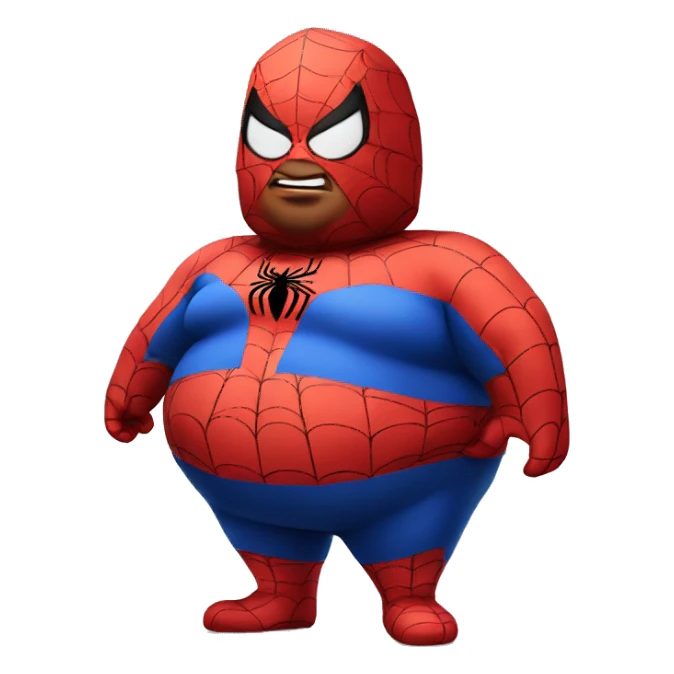 obese spiderman sticker