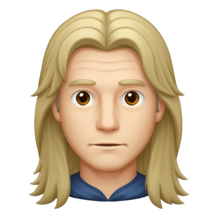 man with long hair but 2d sticker