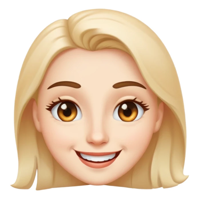 attractive face with winking eye and smile sticker