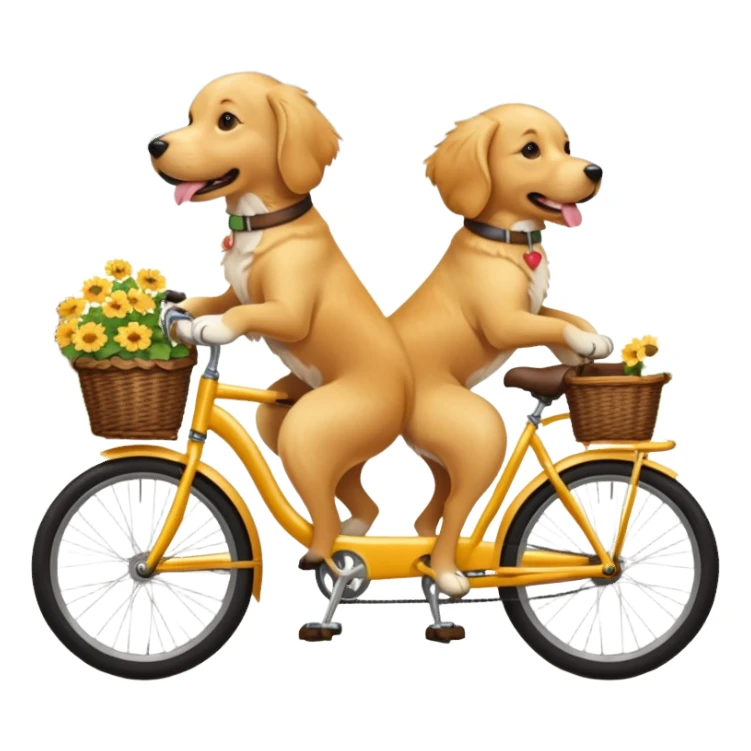 two dogs riding a bike sticker