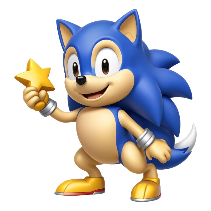 super dog with Sonic the Hedgehog sticker