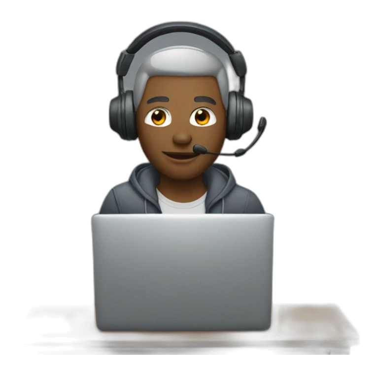 Player on his pc with headphones sticker