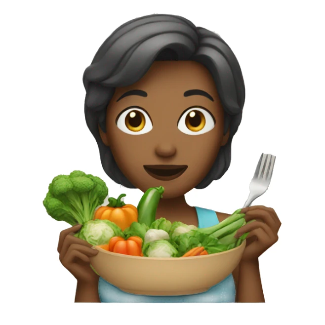 woman eating vegetables sticker