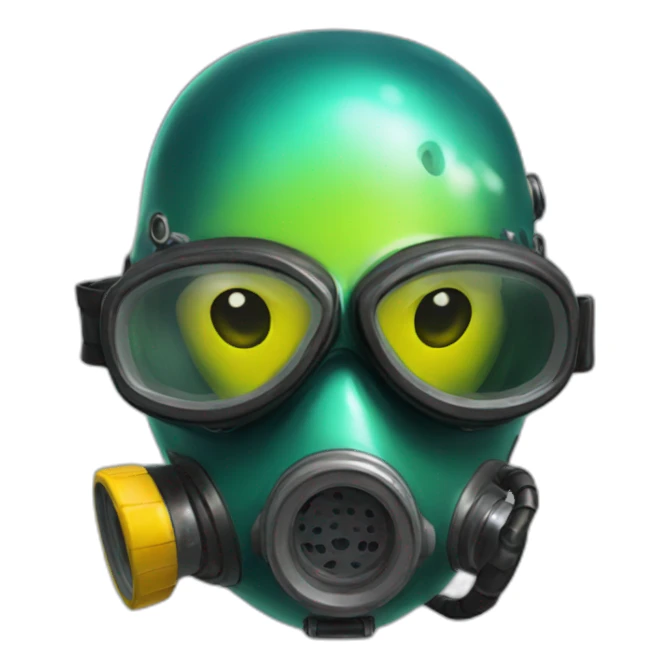 Alien scuba diver's mask sticker