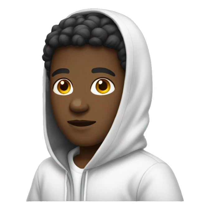  A black boy wearing white hoodie sticker