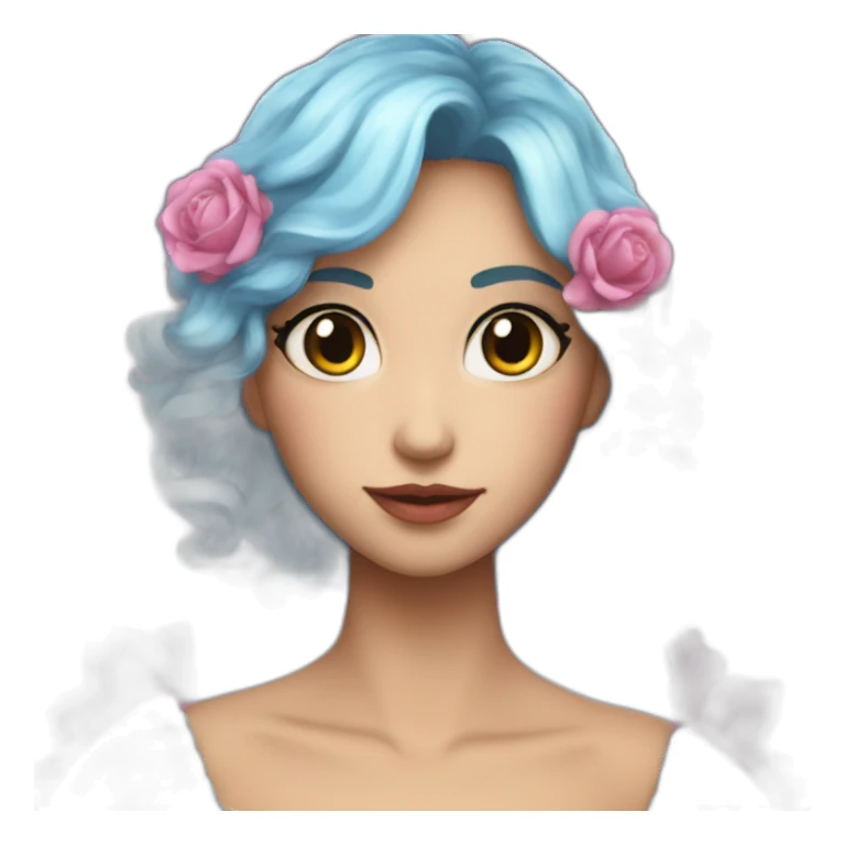 Corazon celeste con brillos sticker