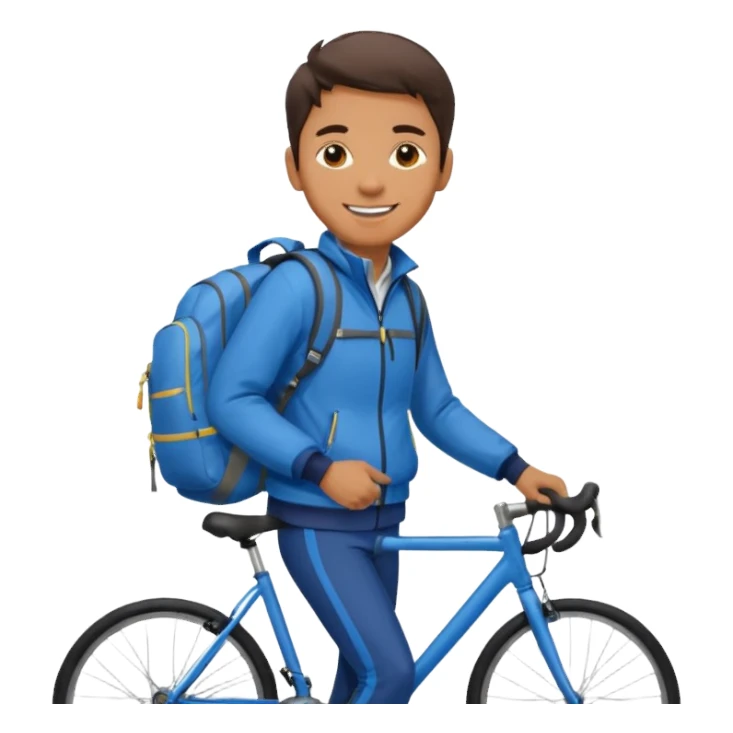 Commuter + blue jacket + backpack, City Cyclists. sticker