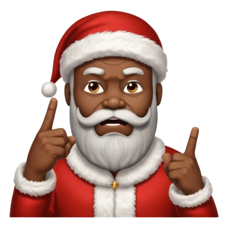black Santa middle finger  sticker