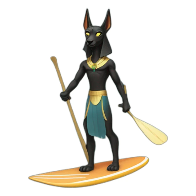 Anubis fait du surf sticker