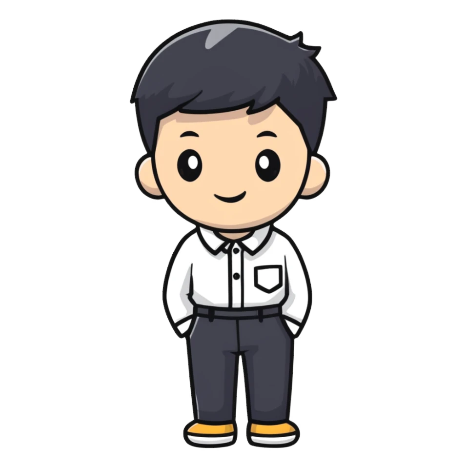 white shirt with three white buttons for a boy sticker