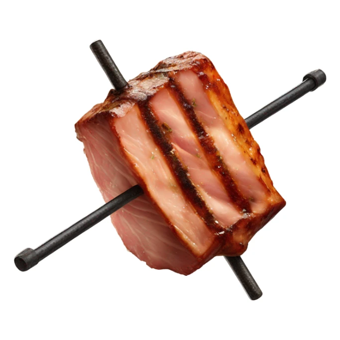 Roasted meat on a iron skewer sticker