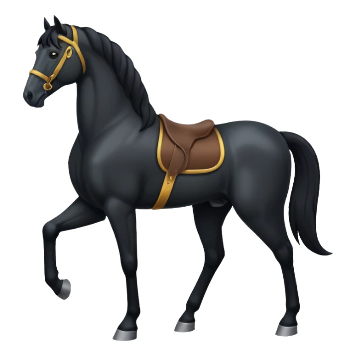 Pony black horse standing sticker