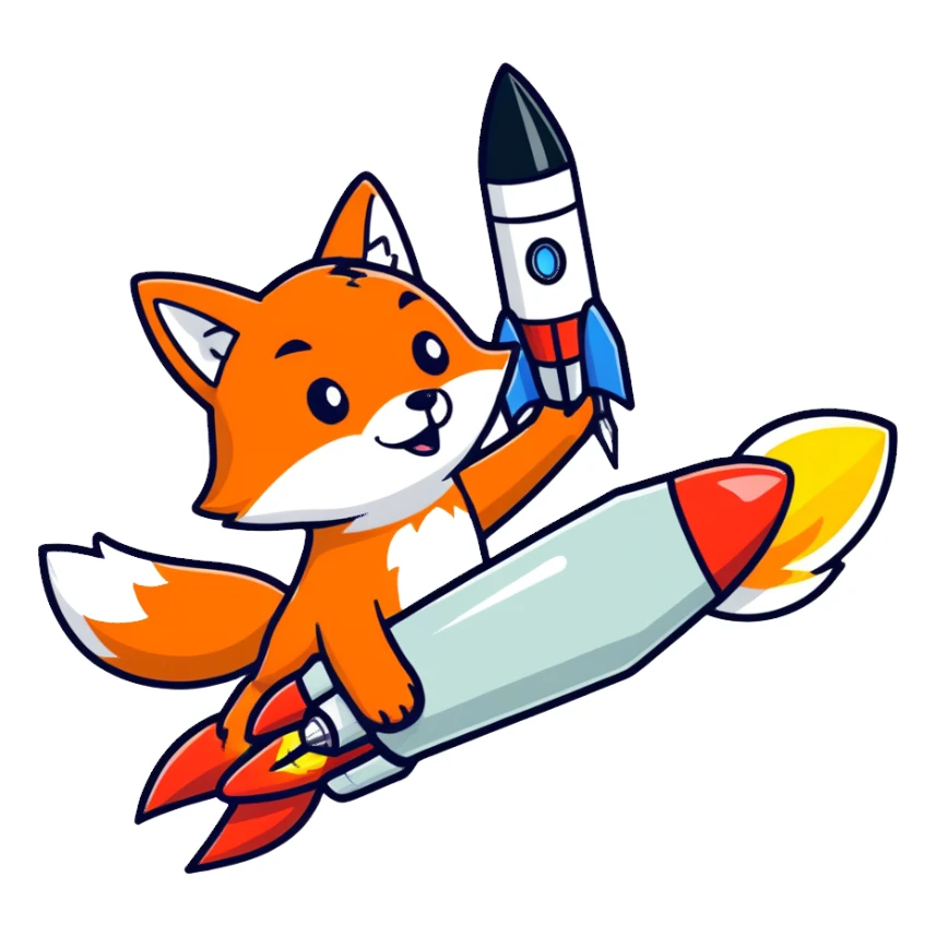 Fox fire a rocket sticker