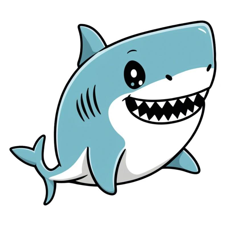 cute shark jumping sticker
