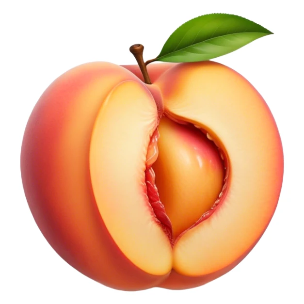 peach with a bite taken out sticker