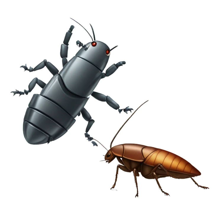 a cockroach and a robot fighting  sticker